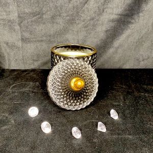 Custom Orders Welcomed BLACK (Glass) JAR (FLORENCIA; soft/light fragrance)